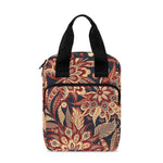 Brown Floral Bohemian Pattern Print Bible Tote Bag