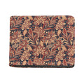 Brown Floral Bohemian Pattern Print Bifold Wallet