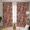 Brown Floral Bohemian Pattern Print Dimout Pencil Pleat Curtains