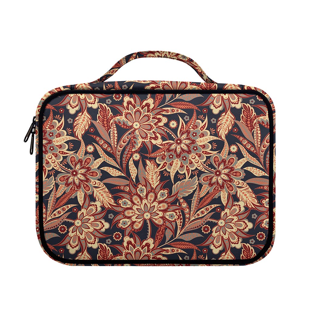 Brown Floral Bohemian Pattern Print Briefcase Bible Bag