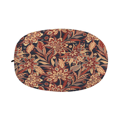 Brown Floral Bohemian Pattern Print Car Side Mirror Covers