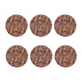 Brown Floral Bohemian Pattern Print Coaster Set
