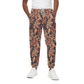Brown Floral Bohemian Pattern Print Cotton Sweatpants
