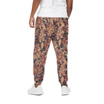 Brown Floral Bohemian Pattern Print Cotton Pants