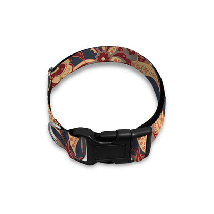 Brown Floral Bohemian Pattern Print Dog Collar