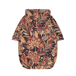 Brown Floral Bohemian Pattern Print Dog Zip Up Hoodie