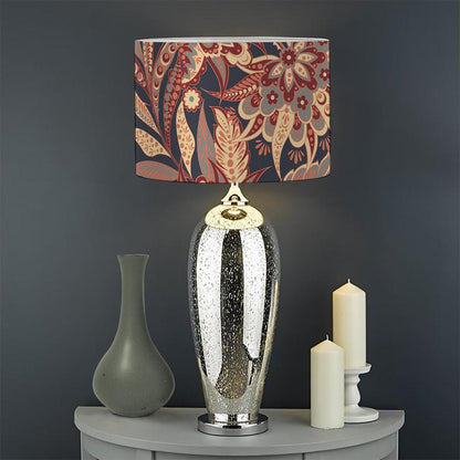 Brown Floral Bohemian Pattern Print Drum Lamp Shade