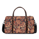 Brown Floral Bohemian Pattern Print Duffle Bag