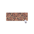 Brown Floral Bohemian Pattern Print Extended Mouse Pad