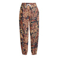 Brown Floral Bohemian Pattern Print Fleece Lined Knit Pants