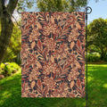 Brown Floral Bohemian Pattern Print Garden Flag