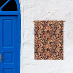 Brown Floral Bohemian Pattern Print Garden Flag
