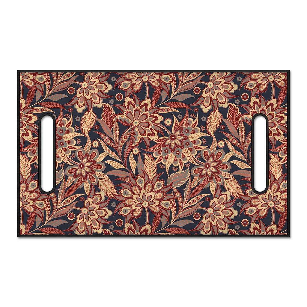 Brown Floral Bohemian Pattern Print Golf Cart Seat Cover