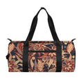 Brown Floral Bohemian Pattern Print Gym Bag
