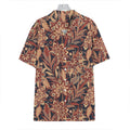 Brown Floral Bohemian Pattern Print Hawaiian Shirt