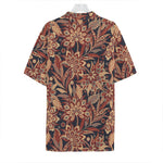 Brown Floral Bohemian Pattern Print Hawaiian Shirt