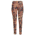 Brown Floral Bohemian Pattern Print High-Waisted Pocket Leggings