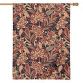 Brown Floral Bohemian Pattern Print House Flag