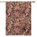 Brown Floral Bohemian Pattern Print House Flag