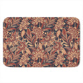 Brown Floral Bohemian Pattern Print Indoor Door Mat