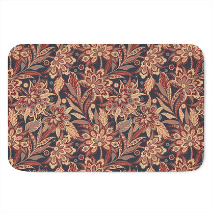 Brown Floral Bohemian Pattern Print Indoor Door Mat