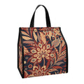 Brown Floral Bohemian Pattern Print Insulated Lunch Tote