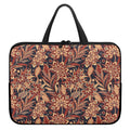Brown Floral Bohemian Pattern Print Laptop Sleeve With Handle