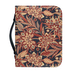 Brown Floral Bohemian Pattern Print Leather Bible Cover