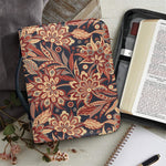 Brown Floral Bohemian Pattern Print Leather Bible Cover