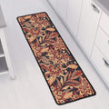 Brown Floral Bohemian Pattern Print Long Kitchen Mat