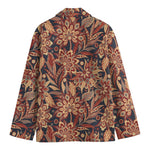 Brown Floral Bohemian Pattern Print Men's Blazer