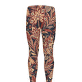Brown Floral Bohemian Pattern Print Men's Leggings