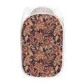 Brown Floral Bohemian Pattern Print Mesh Laundry Hamper