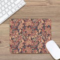 Brown Floral Bohemian Pattern Print Mouse Pad