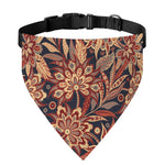 Brown Floral Bohemian Pattern Print Over The Collar Dog Bandana