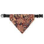 Brown Floral Bohemian Pattern Print Over The Collar Dog Bandana