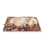 Brown Floral Bohemian Pattern Print Pet Cooling Mat Cover