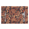 Brown Floral Bohemian Pattern Print Placemat