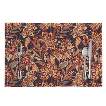 Brown Floral Bohemian Pattern Print Placemat