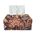 Brown Floral Bohemian Pattern Print Rectangle Tissue Box Cover