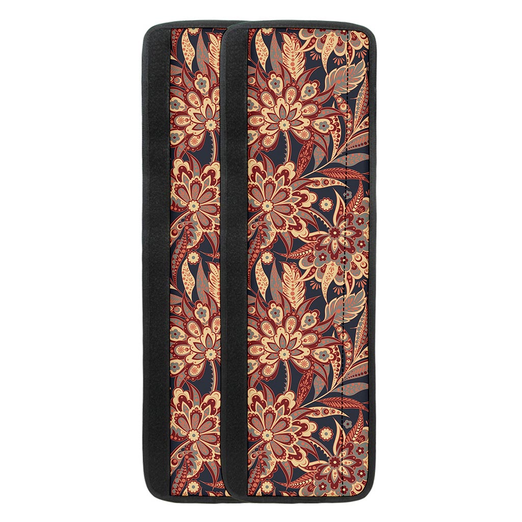 Brown Floral Bohemian Pattern Print Refrigerator Handle Covers