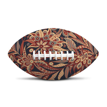 Brown Floral Bohemian Pattern Print Rugby Ball