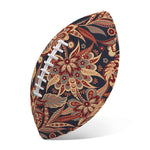 Brown Floral Bohemian Pattern Print Rugby Ball