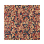 Brown Floral Bohemian Pattern Print Silk Bandana