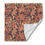 Brown Floral Bohemian Pattern Print Silk Bandana