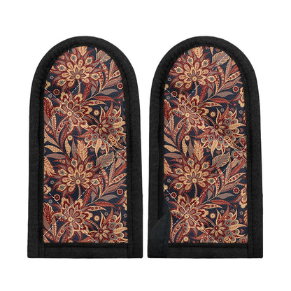 Brown Floral Bohemian Pattern Print Skillet Handle Cover