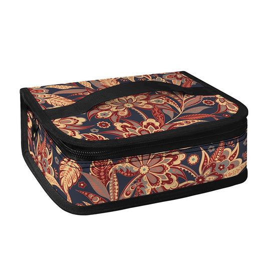 Brown Floral Bohemian Pattern Print Small Lunch Bag