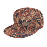 Brown Floral Bohemian Pattern Print Snapback Cap