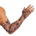 Brown Floral Bohemian Pattern Print Sun Protection Arm Sleeves