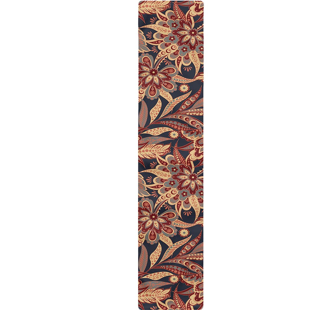 Brown Floral Bohemian Pattern Print Table Runner